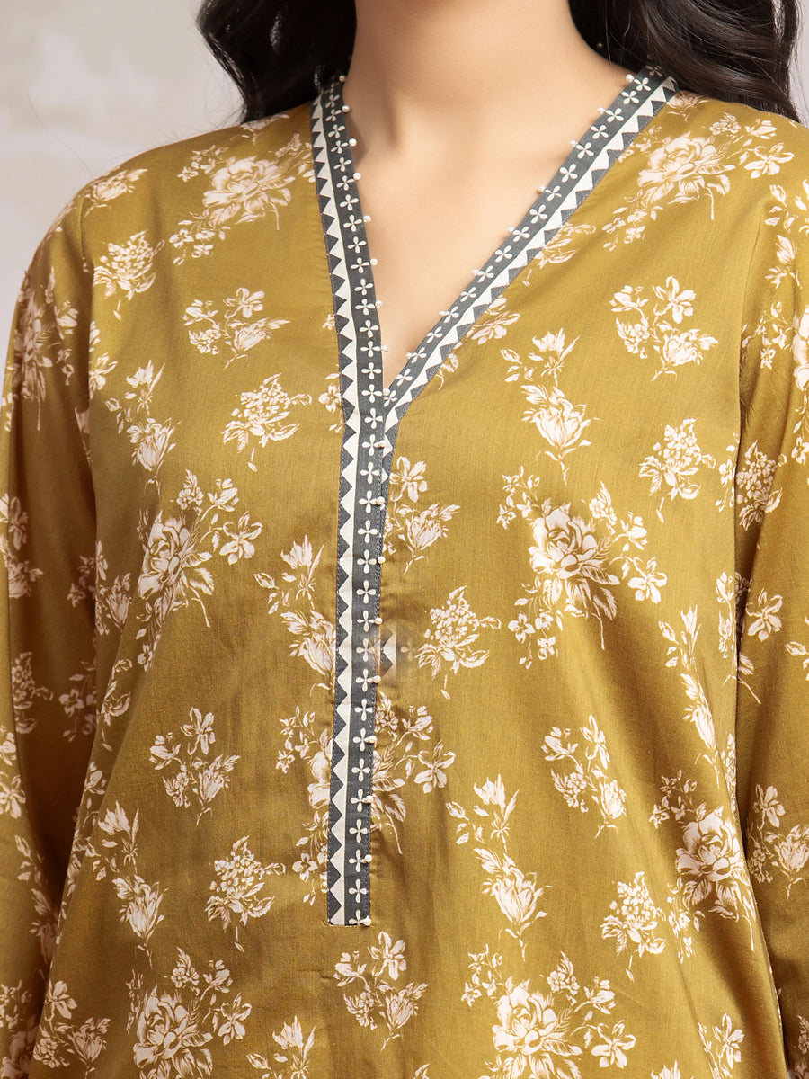 edenrobe Allure Khaddar Unstitched Printed 3Pc Suit EWU24A3-29622