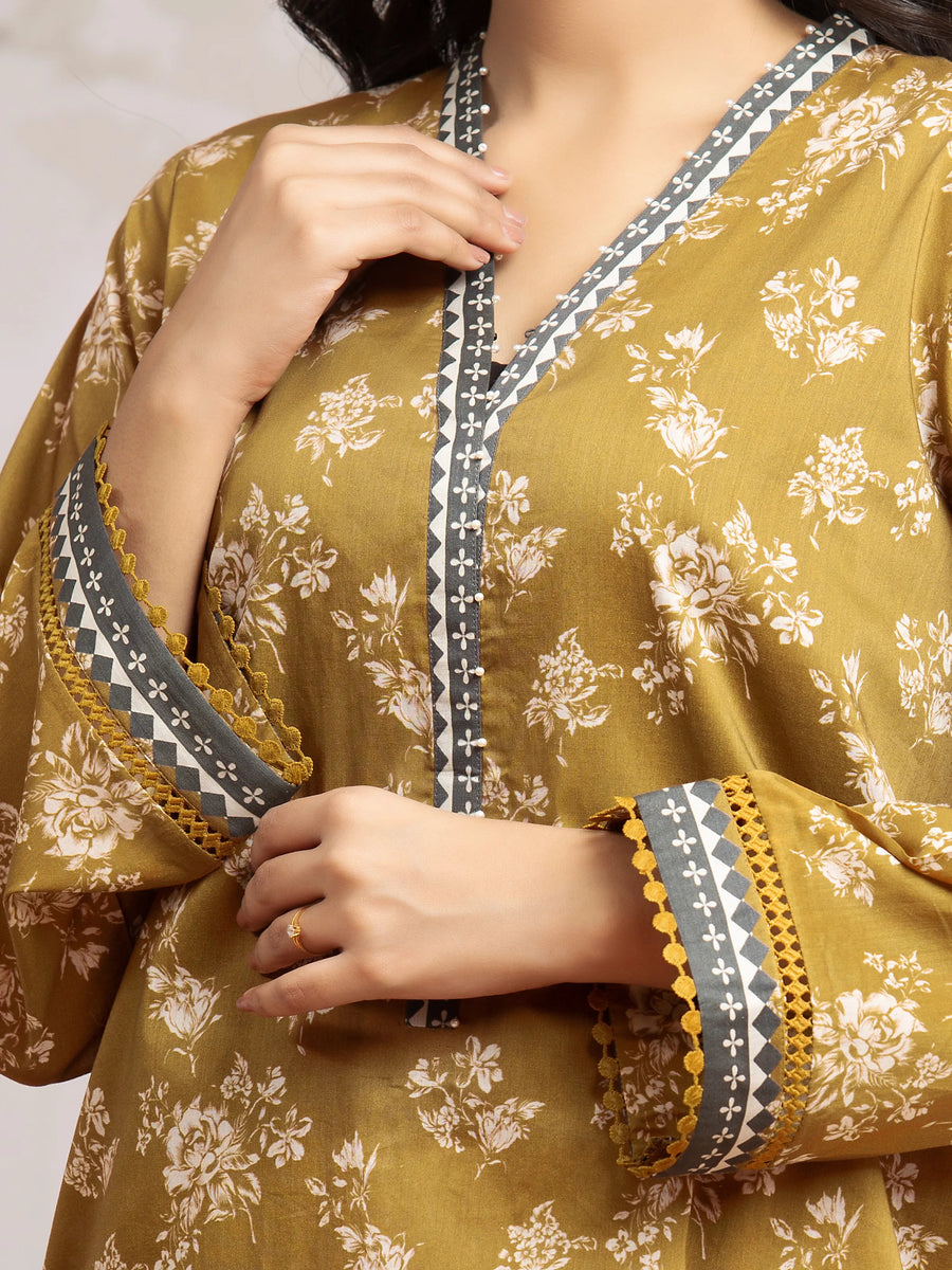 edenrobe Allure Khaddar Unstitched Printed 3Pc Suit EWU24A3-29622