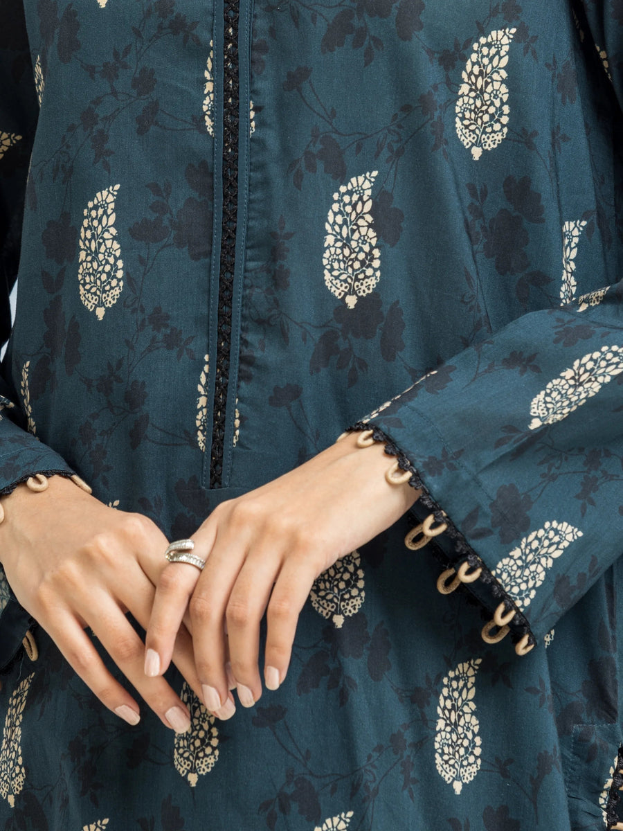 edenrobe Allure Khaddar Unstitched Printed 3Pc Suit EWU24A3-29649