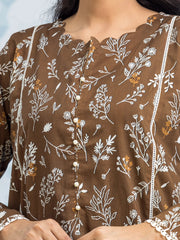 edenrobe Allure Khaddar Unstitched Printed 3Pc Suit EWU24A3-29651