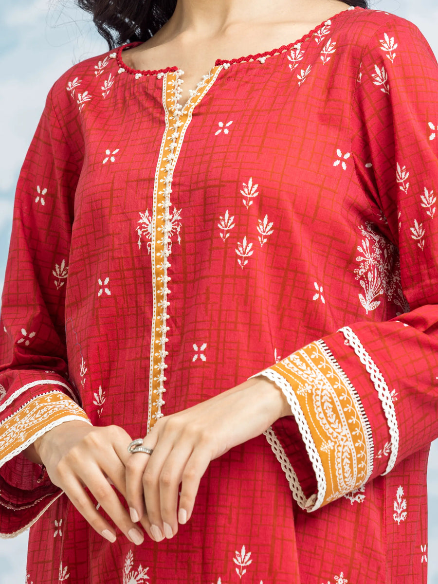 edenrobe Allure Khaddar Unstitched Printed 3Pc Suit EWU24A3-29653