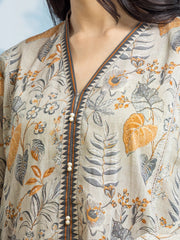 edenrobe Allure Khaddar Unstitched Printed 3Pc Suit EWU24A3-29713