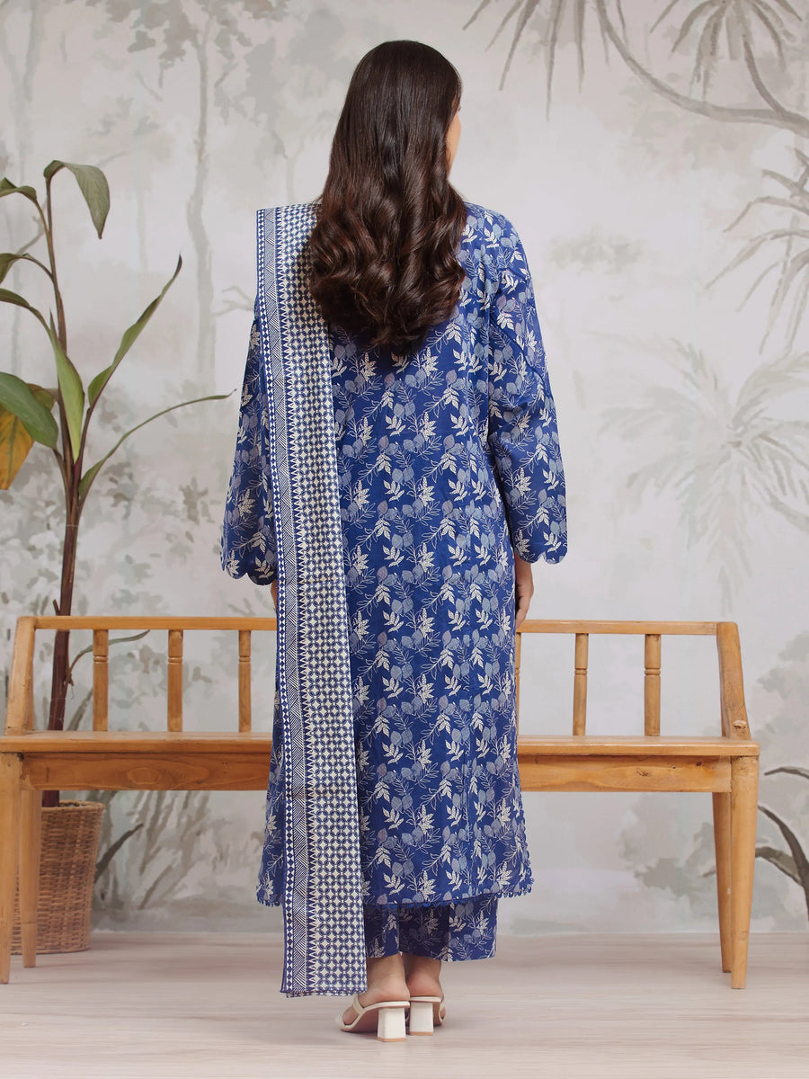 edenrobe Allure Khaddar Unstitched Printed 3Pc Suit EWU24A3-29800