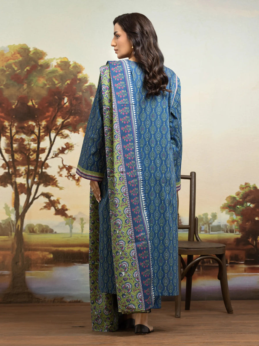 edenrobe Allure Khaddar Unstitched Printed 3Pc Suit EWU24A3-29820