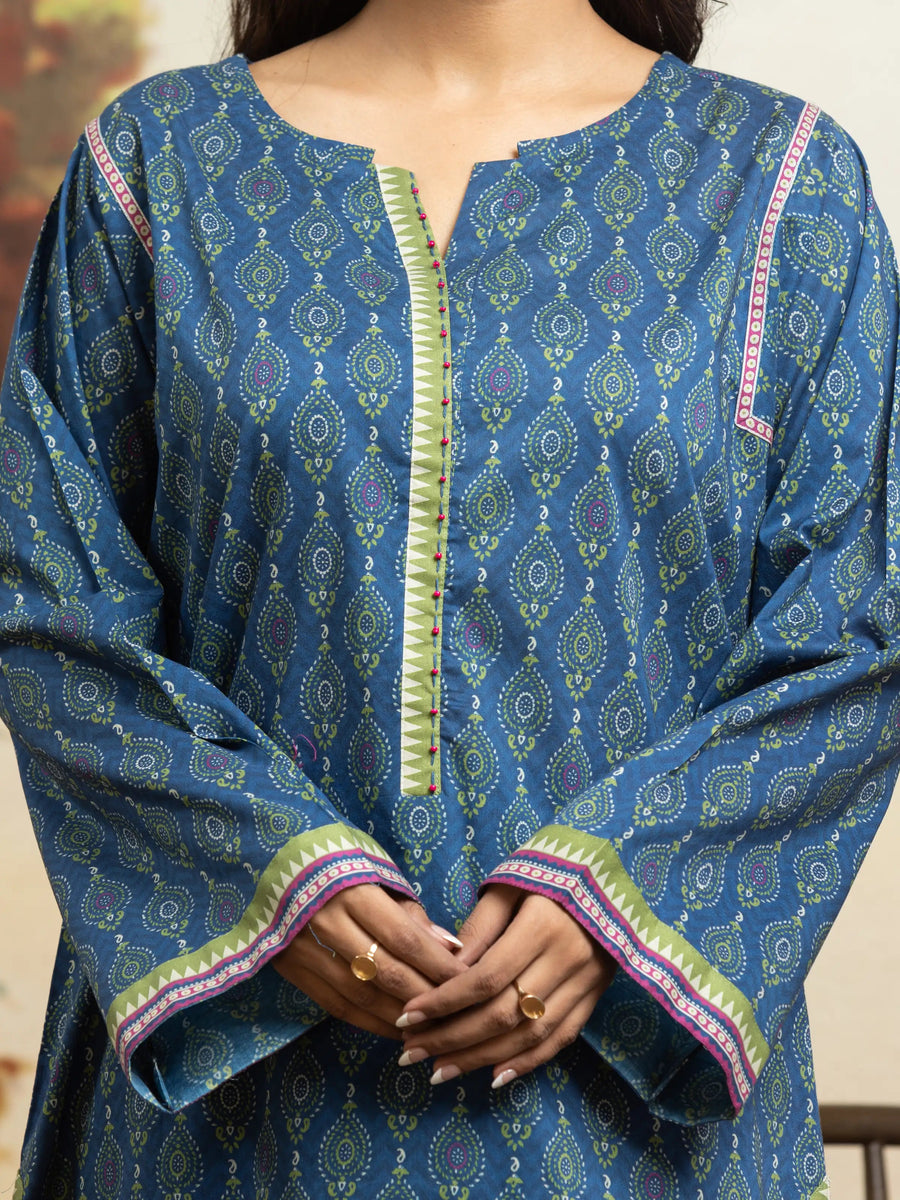 edenrobe Allure Khaddar Unstitched Printed 3Pc Suit EWU24A3-29820