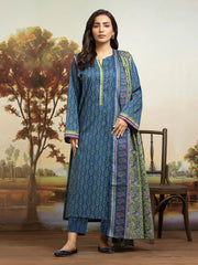 edenrobe Allure Khaddar Unstitched Printed 3Pc Suit EWU24A3-29820