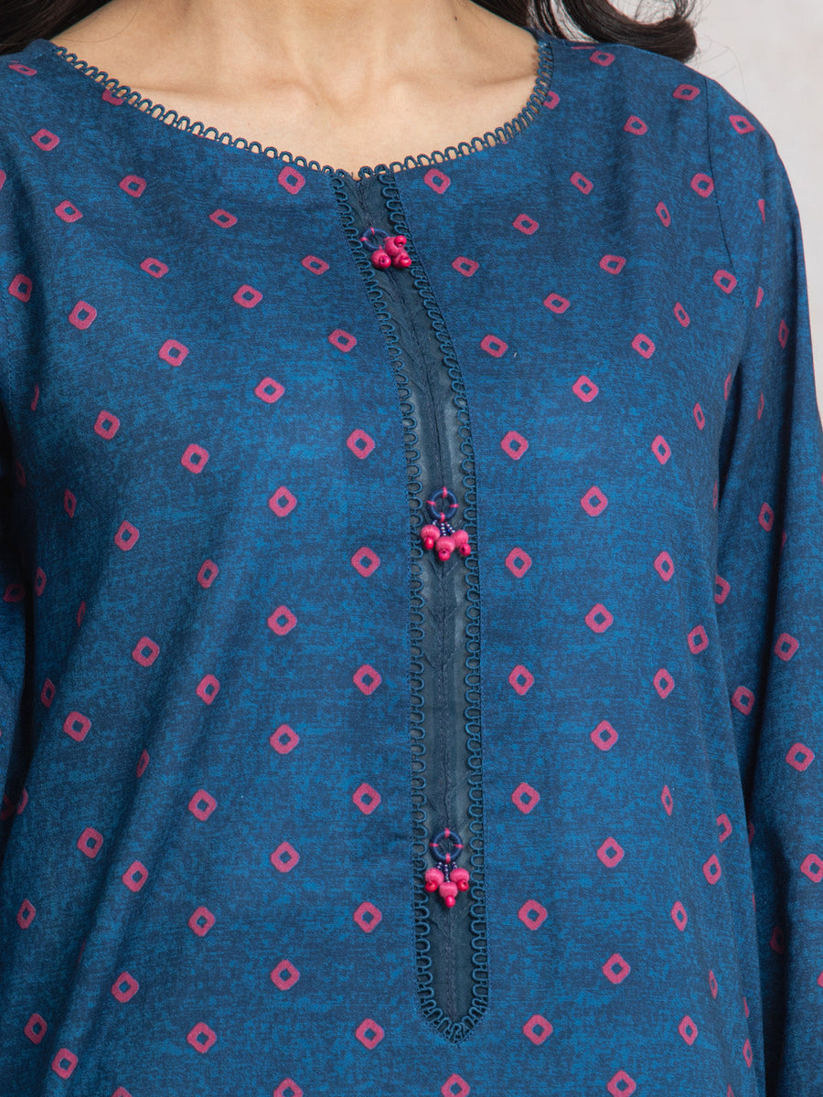 edenrobe Merak Cambric Unstitched Printed 3Pc Suit EWU24M2-005