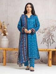 edenrobe Merak Cambric Unstitched Printed 3Pc Suit EWU24M2-014