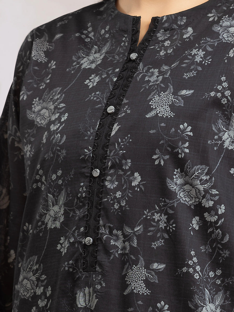 edenrobe Merak Khaddar Unstitched Printed 3Pc Suit EWU24M2-181