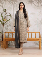 edenrobe Merak Khaddar Unstitched Printed 3Pc Suit EWU24M2-186