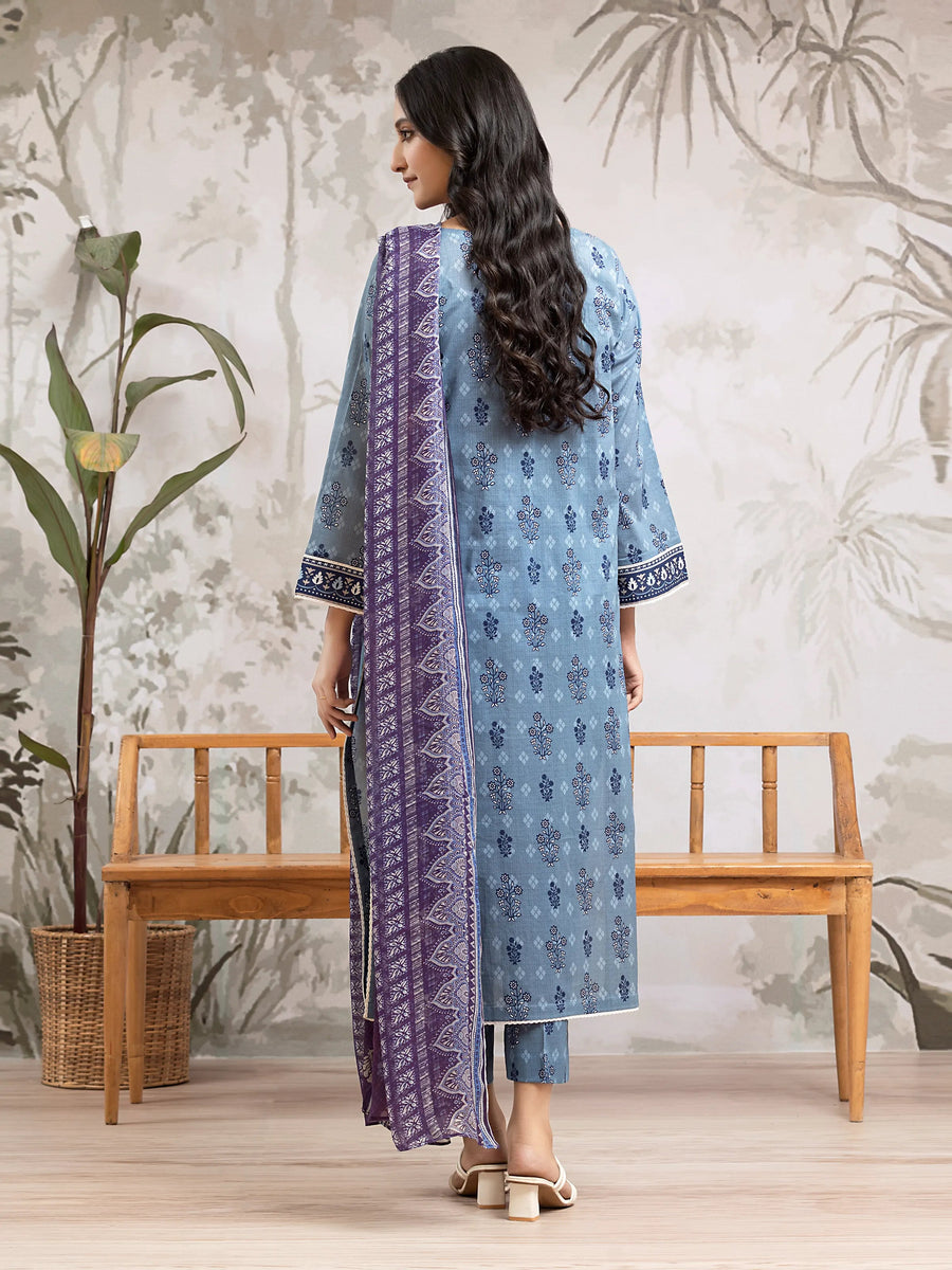 edenrobe Merak Khaddar Unstitched Printed 3Pc Suit EWU24M2-189