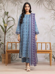 edenrobe Merak Khaddar Unstitched Printed 3Pc Suit EWU24M2-189