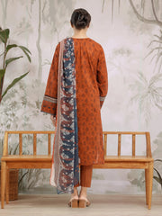 edenrobe Merak Khaddar Unstitched Printed 3Pc Suit EWU24M2-195