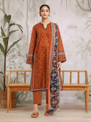 edenrobe Merak Khaddar Unstitched Printed 3Pc Suit EWU24M2-195