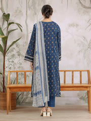 edenrobe Merak Khaddar Unstitched Printed 3Pc Suit EWU24M2-196