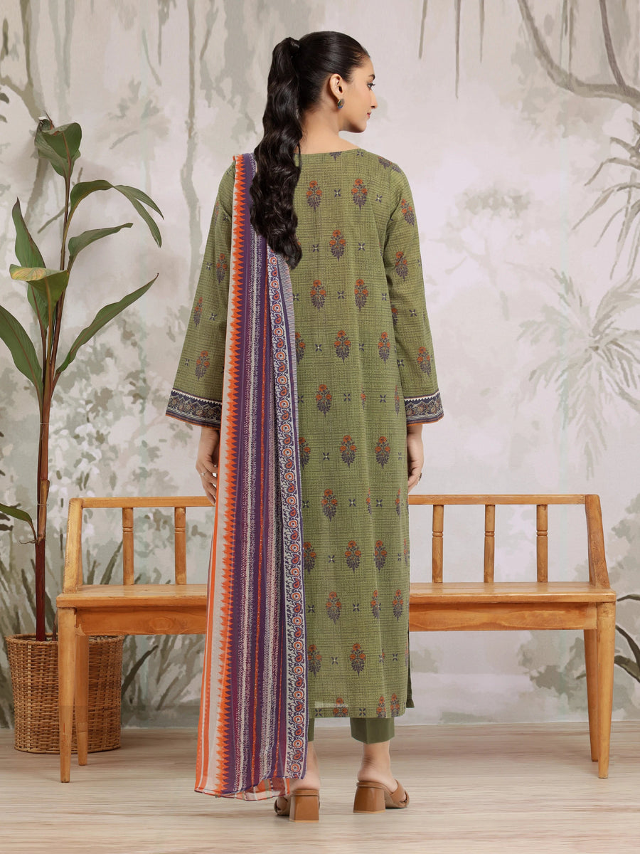 edenrobe Merak Khaddar Unstitched Printed 3Pc Suit EWU24M2-197