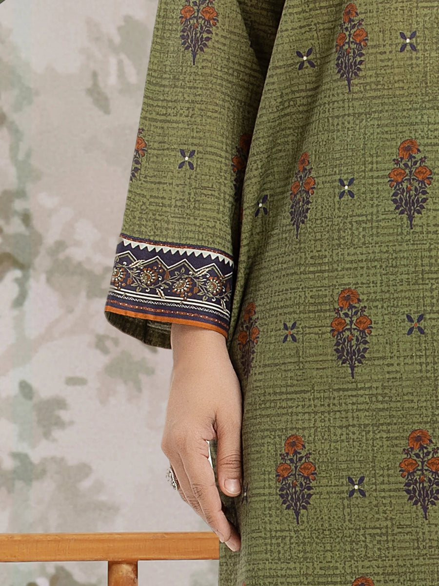edenrobe Merak Khaddar Unstitched Printed 3Pc Suit EWU24M2-197