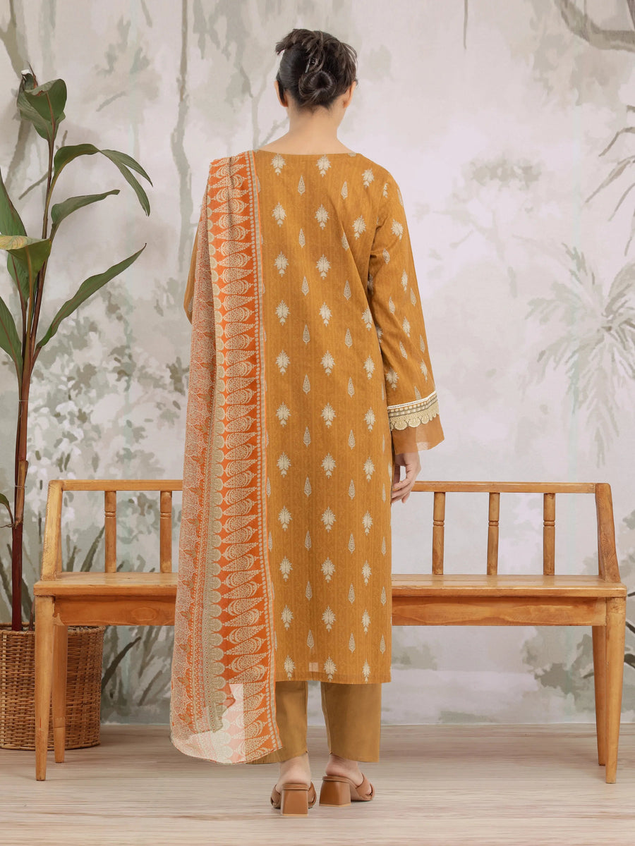 edenrobe Merak Khaddar Unstitched Printed 3Pc Suit EWU24M2-198