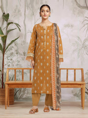 edenrobe Merak Khaddar Unstitched Printed 3Pc Suit EWU24M2-198