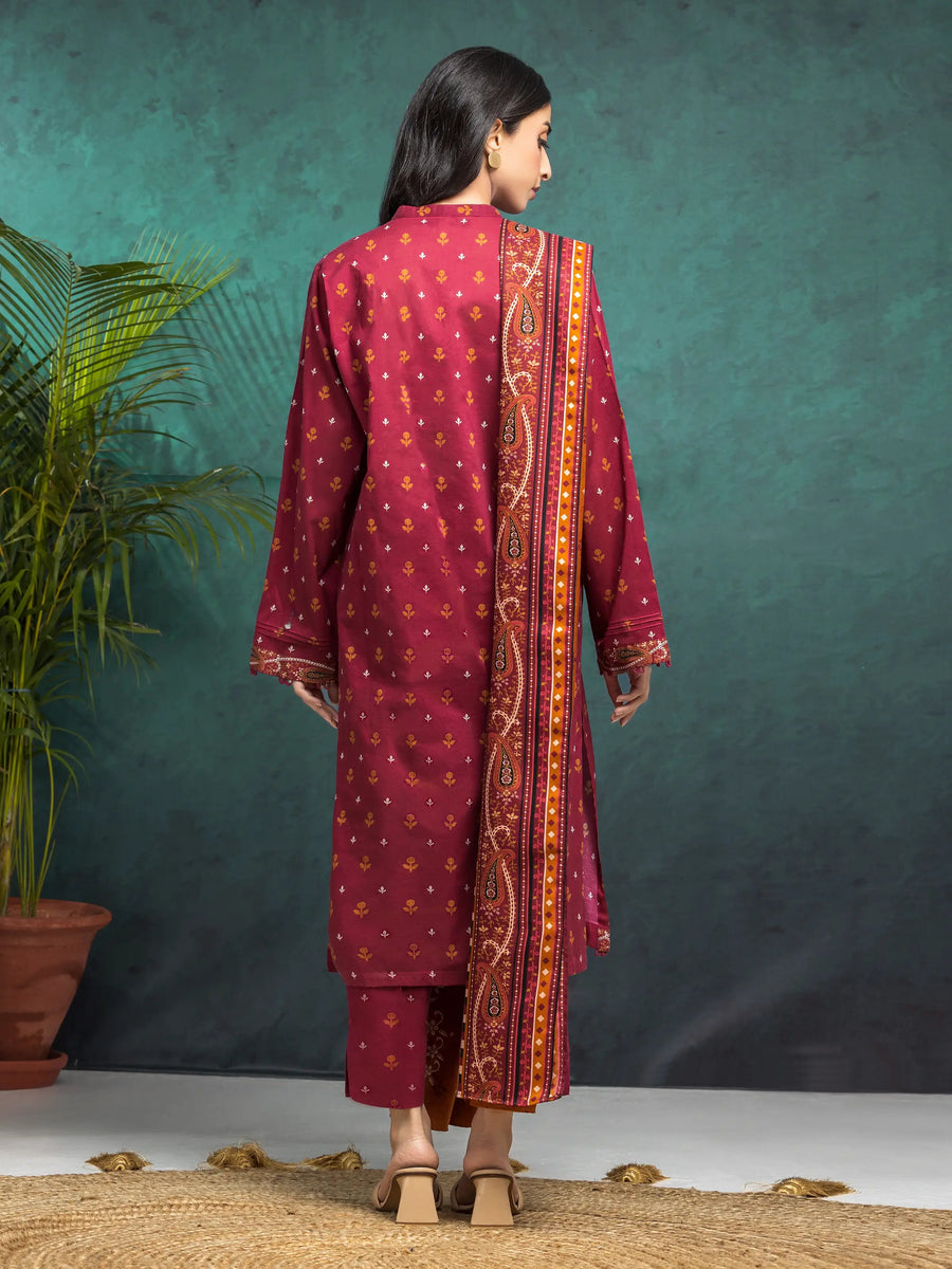 edenrobe Merak Khaddar Unstitched Printed 3Pc Suit EWU24M3-079
