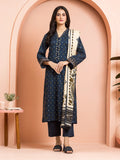 edenrobe Merak Khaddar Unstitched Printed 3Pc Suit EWU24M3-113