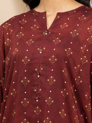 edenrobe Merak Khaddar Unstitched Printed 3Pc Suit EWU24M3-097
