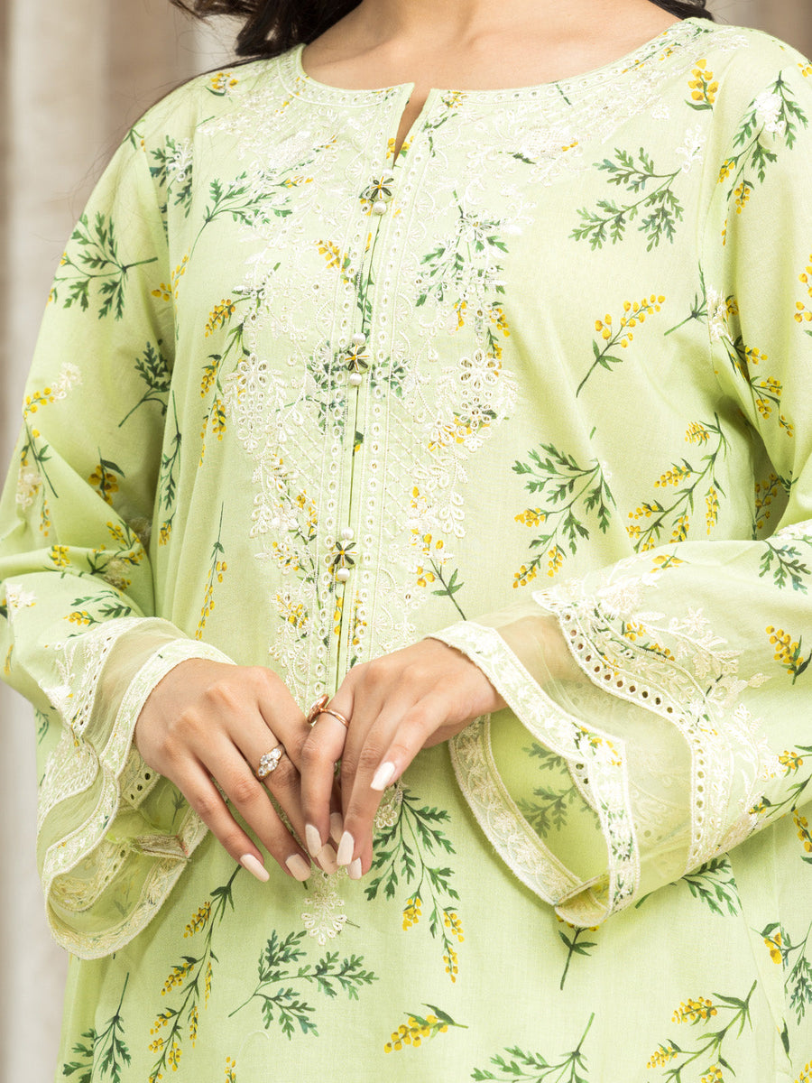edenrobe Premium Embroidered Lawn Unstitched 3Pc Suit EWU24V1-28600