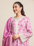 edenrobe Premium Embroidered Lawn Unstitched 3Pc Suit EWU24V1-28608