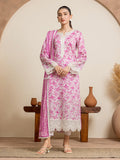 edenrobe Premium Embroidered Lawn Unstitched 3Pc Suit EWU24V1-28608