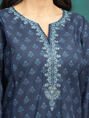 edenrobe Embroidered Khaddar Unstitched 3Pc Suit EWU24V11-30182