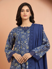 edenrobe Embroidered Khaddar Unstitched 3Pc Suit EWU24V11-30197
