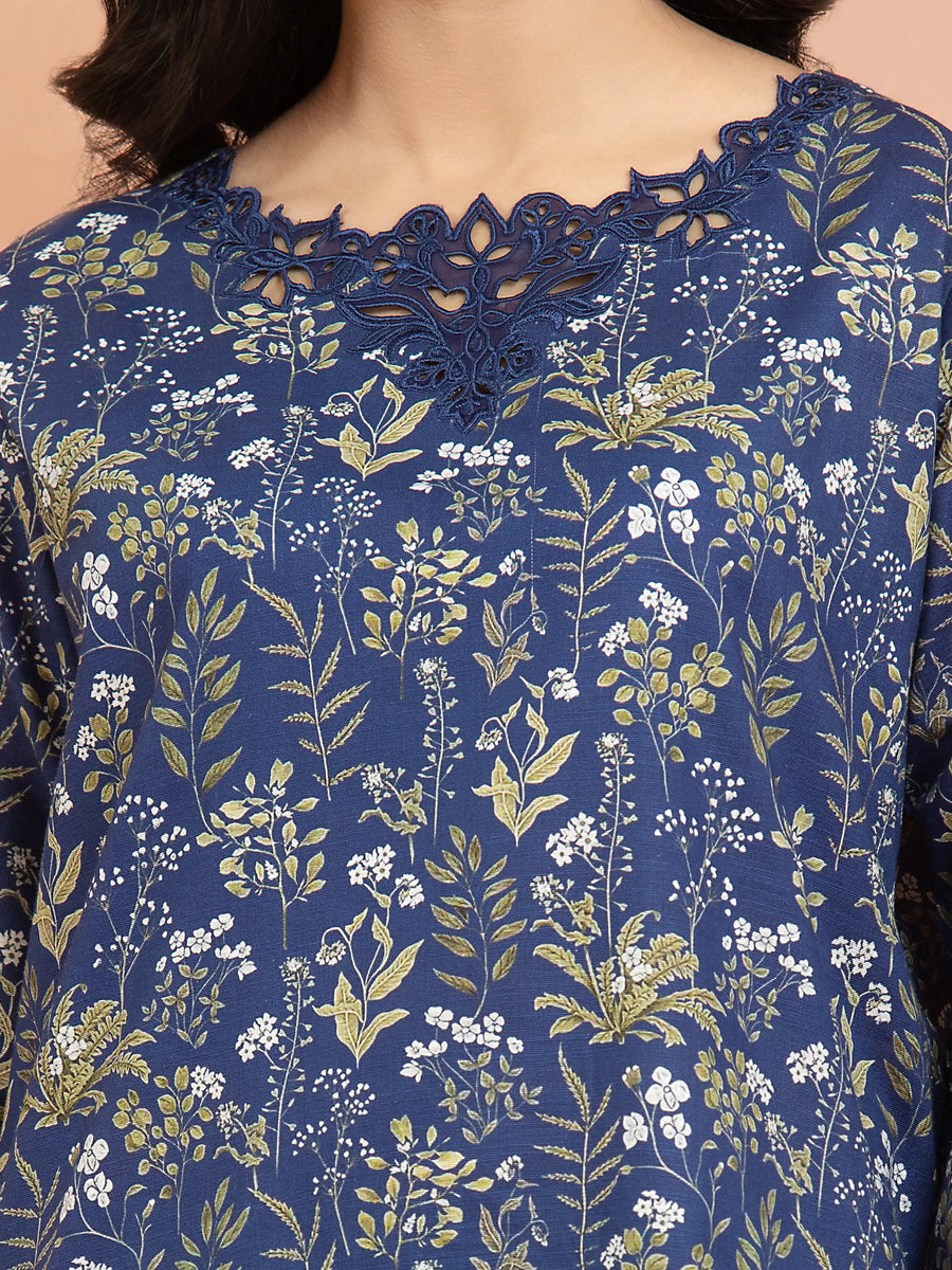 edenrobe Embroidered Khaddar Unstitched 3Pc Suit EWU24V11-30197