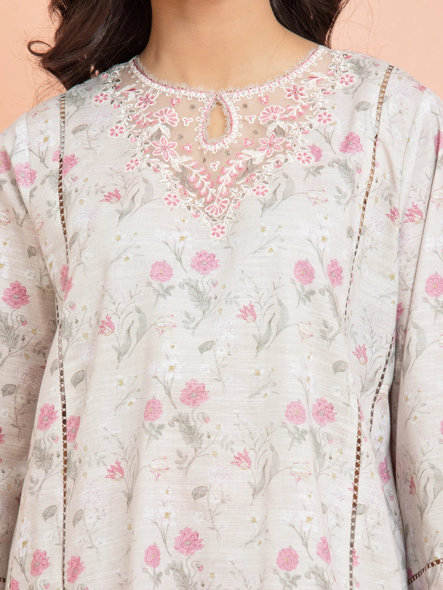 edenrobe Embroidered Khaddar Unstitched 3Pc Suit EWU24V11-30200
