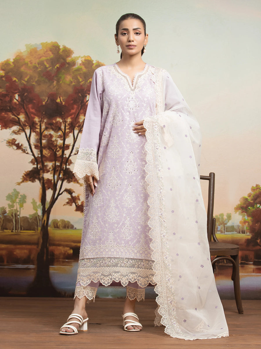 edenrobe Embroidered Khaddar Unstitched 3Pc Suit EWU24V11-30208