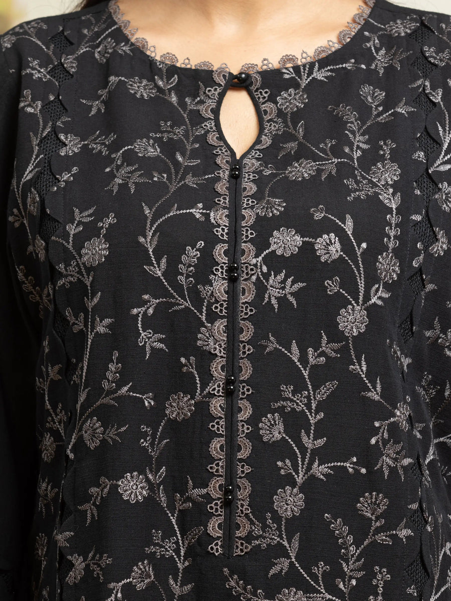 edenrobe Embroidered Khaddar Unstitched 3Pc Suit EWU24V11-30303