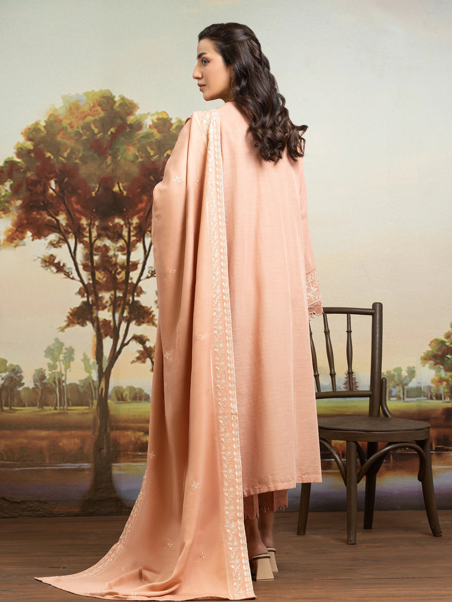 edenrobe Embroidered Khaddar Unstitched 3Pc Suit EWU24V11-30305