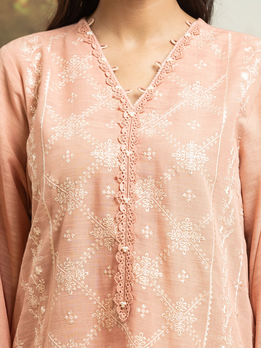 edenrobe Embroidered Khaddar Unstitched 3Pc Suit EWU24V11-30305