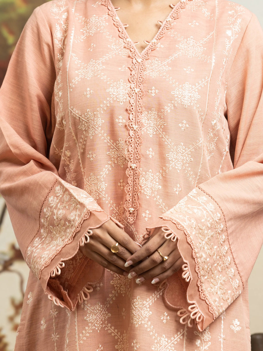 edenrobe Embroidered Khaddar Unstitched 3Pc Suit EWU24V11-30305