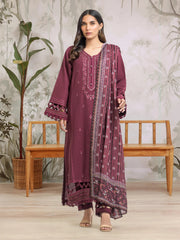 edenrobe Embroidered Khaddar Unstitched 3Pc Suit EWU24V11-30311