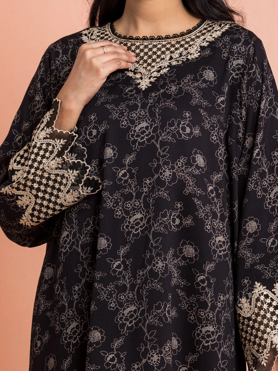 edenrobe Embroidered Marina Unstitched 3Pc Suit EWU24V14-30179