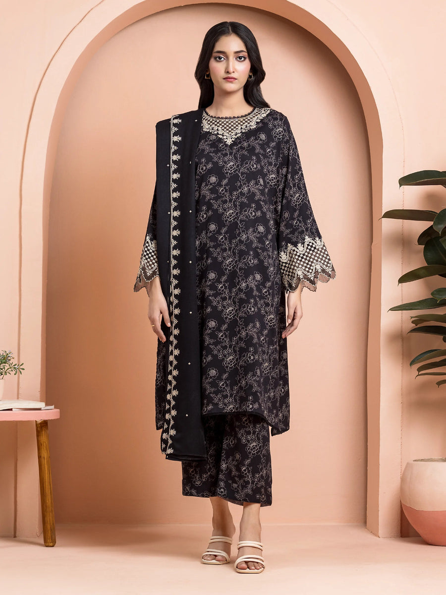 edenrobe Embroidered Marina Unstitched 3Pc Suit EWU24V14-30179