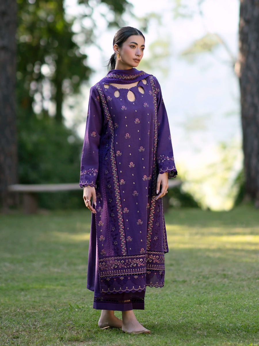 edenrobe Embroidered Marina Unstitched 3Pc Suit EWU24V14-30351