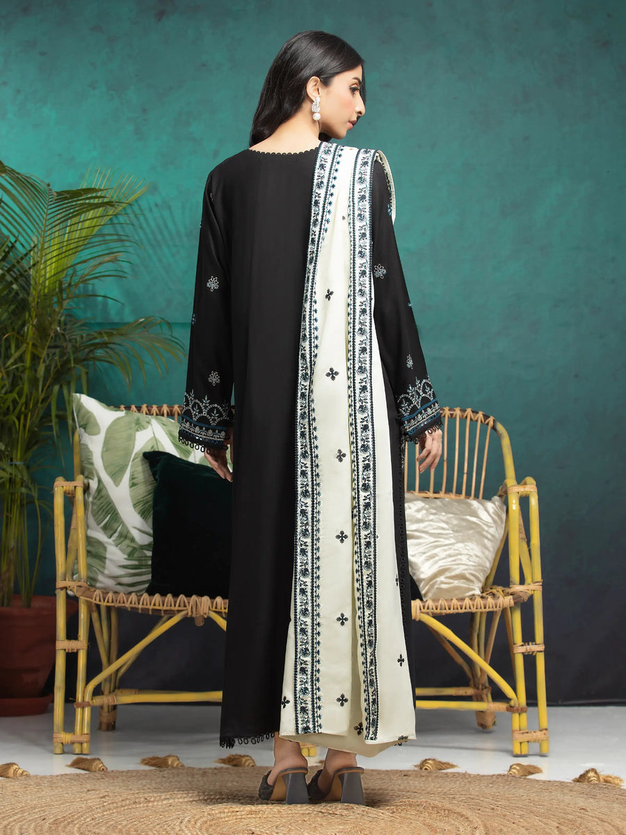 edenrobe Embroidered Marina Unstitched 3Pc Suit EWU24V14-30352