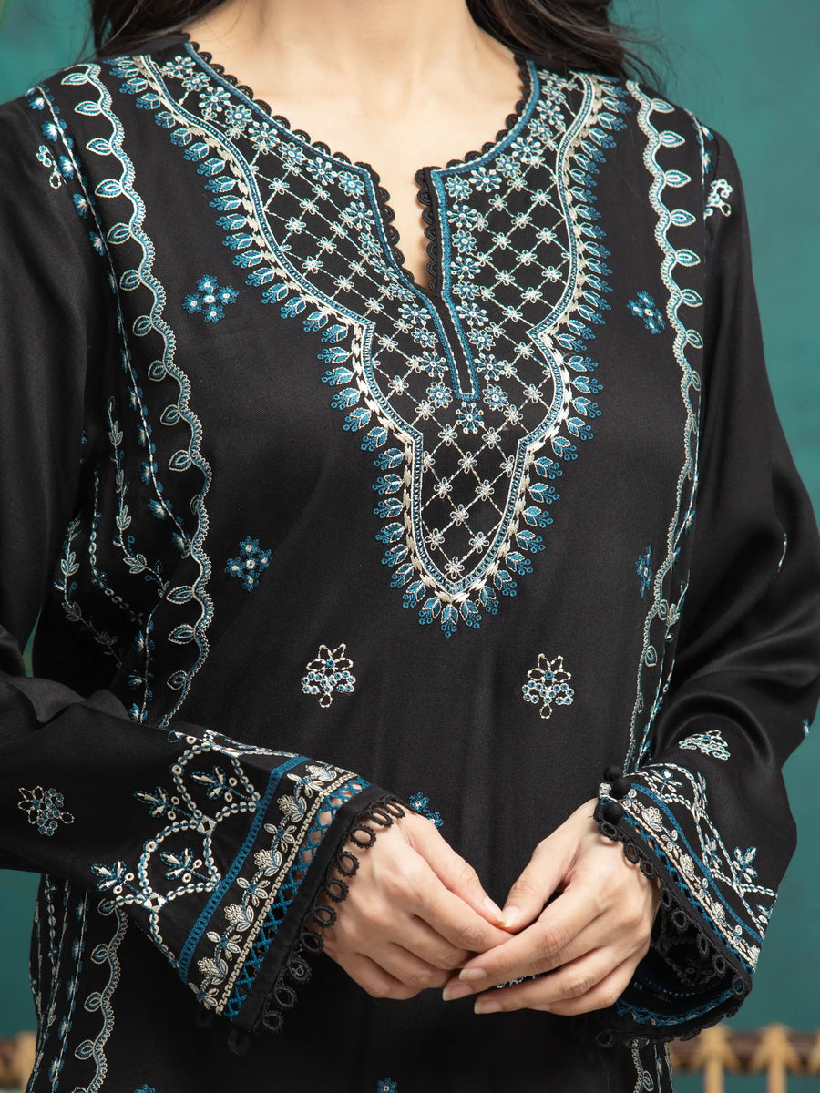 edenrobe Embroidered Marina Unstitched 3Pc Suit EWU24V14-30352