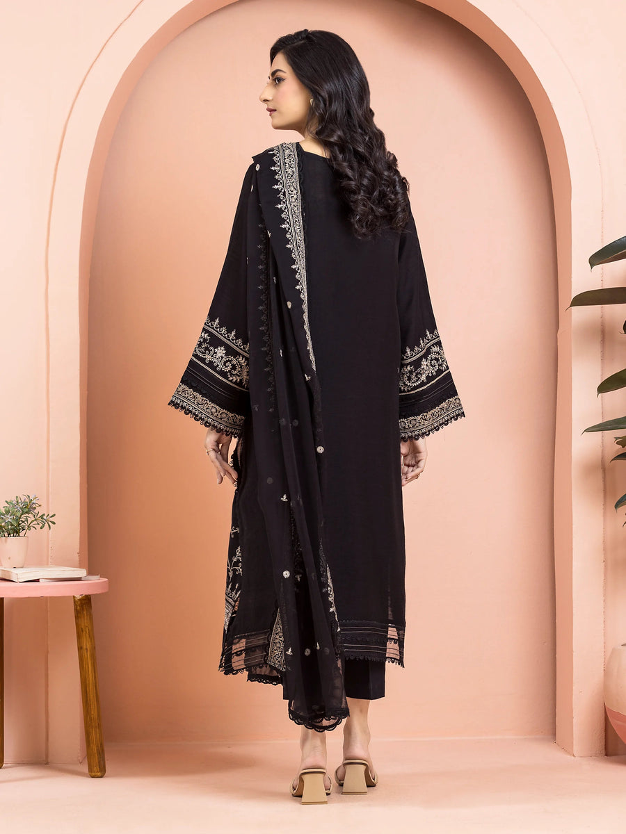 edenrobe Festive Embroidered Raw Silk Unstitched 3Pc Suit EWU24V16-30013