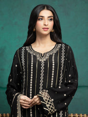 edenrobe Premium Festive Unstitched Raw Silk 3Pc Suit EWU24V16-30285