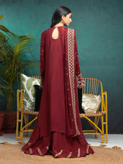 edenrobe Premium Festive Unstitched Raw Silk 3Pc Suit EWU24V16-30287
