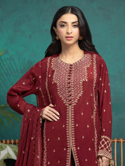 edenrobe Premium Festive Unstitched Raw Silk 3Pc Suit EWU24V16-30287
