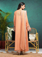 edenrobe Premium Festive Unstitched Raw Silk 3Pc Suit EWU24V16-30288