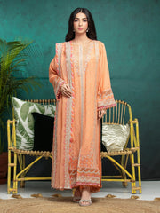 edenrobe Premium Festive Unstitched Raw Silk 3Pc Suit EWU24V16-30288